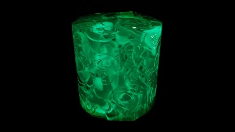 Video of abstract sci-fi glowing gas-like neon green lighting creating pattern. Stock Footage 208341123