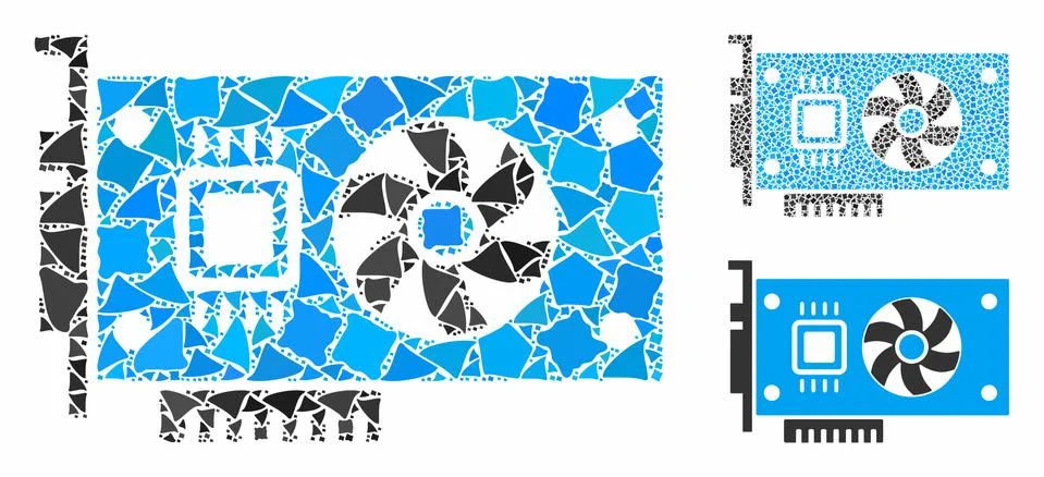 Video accelerator card Composition Icon of Unequal Items Stock Illustration