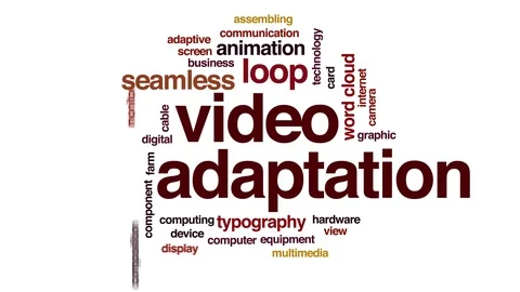 Video adaptation animated word cloud, text design animation. Kinetic typography. Stock Footage 109494234