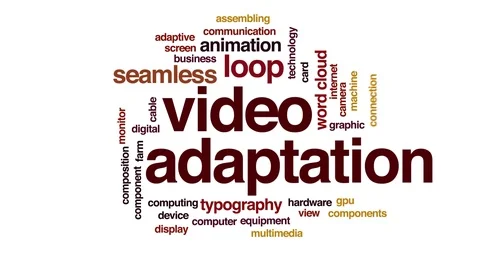 Video adaptation animated word cloud, text design animation. Kinetic typography. Stock Footage 109494247