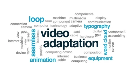 Video adaptation animated word cloud, text design animation. Kinetic typography. Stock Footage 109494407