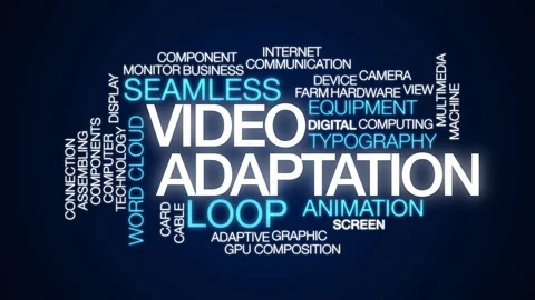 Video adaptation animated word cloud, text design animation. Kinetic typography. Stock Footage 109494468