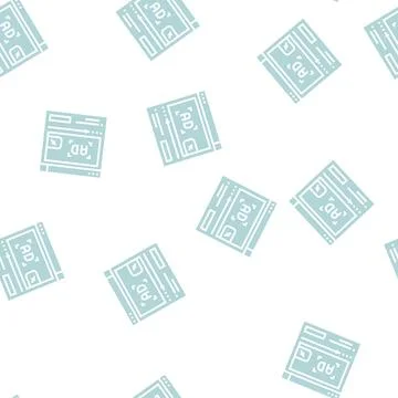 Video advertisement glyph seamless pattern sign 库存插图