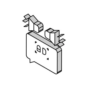 Video advertisement isometric icon vector illustration sign Stock Illustration