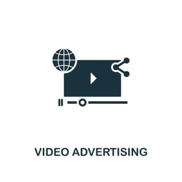 Video Advertising creative icon. Simple element illustration. Video Advertising Stock Illustration