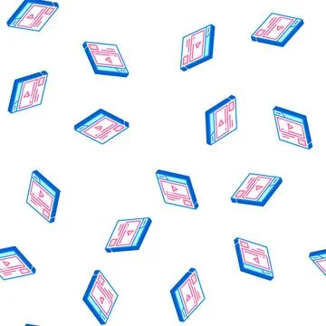 Video advertising isometric icon vector color illustration Illustrazione stock