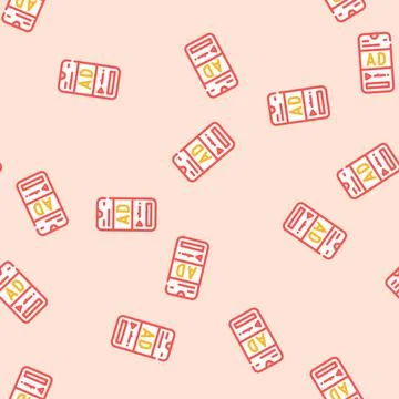 Video advertising vector seamless pattern Stock Illustration