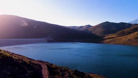 Video aereo embalse El bato, illapel, Chile 2.7K Stock Footage