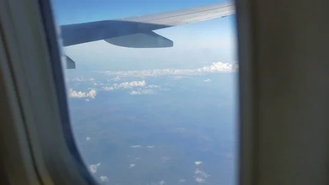 Video of airplane window in 4k Stock Footage 74832012