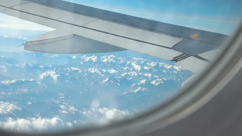 Video of airplane window in real slow motion Stock Footage 86014630