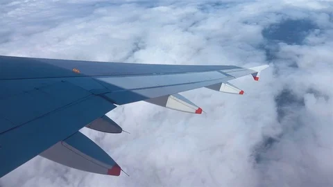 Video of airplane wing in 4K Video stock 75044331