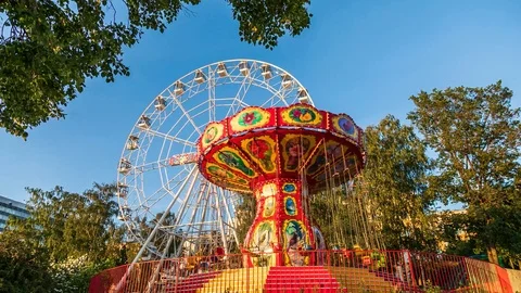 Video from the amusement park Stock Footage 124089857