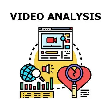 Video analysis collecting data and tracking engagement Stock Illustration
