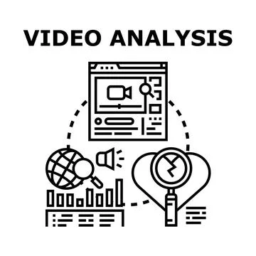 Video analysis collecting data and tracking engagement Stock Illustration