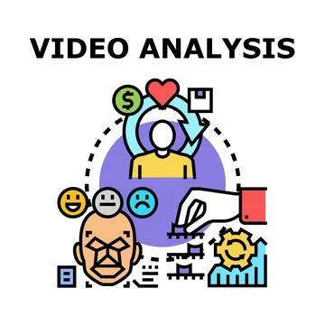 Video analysis collecting user attention and feedback data Illustrazione stock