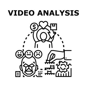 Video analysis collecting user attention and feedback data Stock Illustration