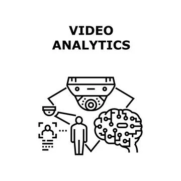 Video analytics icon vector illustration 스톡 일러스트