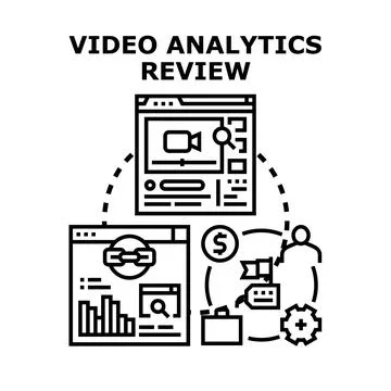 Video analytics review concept for business development Illustrazione stock