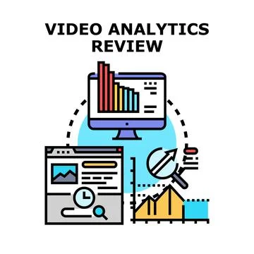Video analytics review process optimizing digital performance Stock Illustration