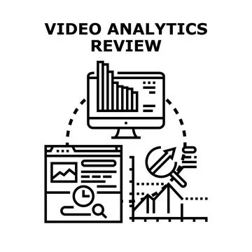 Video analytics review process optimizing digital performance Stock Illustration