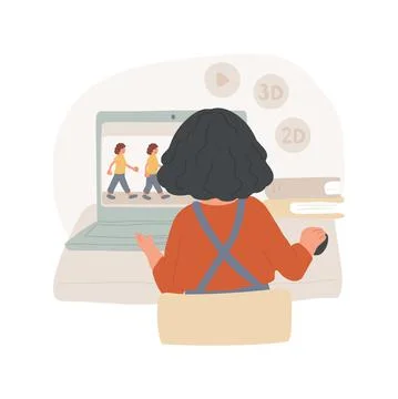 Video and animation class isolated cartoon vector illustration. Illustrazione stock