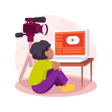 Video and animation class isolated cartoon vector illustration. Stock Illustration