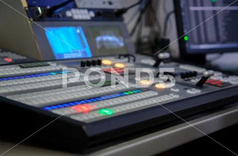 Video and audio Control Mixing Desk, Television Broadcasting Stock Photos