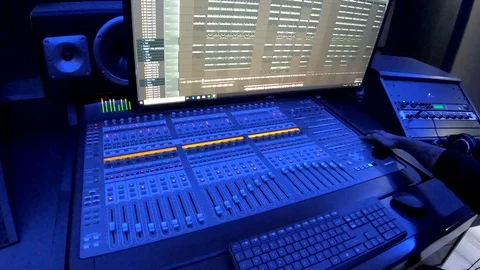Video and audio mixer working. Stock Footage 105025127
