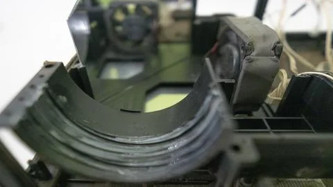 Video and multimedia projector open for maintenance with led lamp - Foto stock