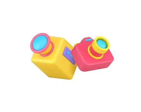 Video and photo camera device for multimedia content creating 3d icon reali.. Stock Illustration