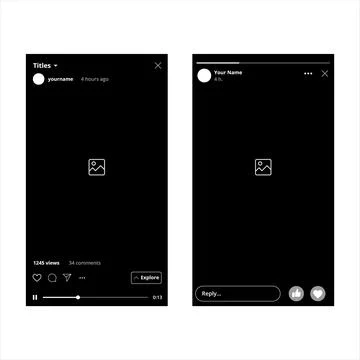 Video and Stories Mobile Interface Vector Illustration On White Background Stock Illustration