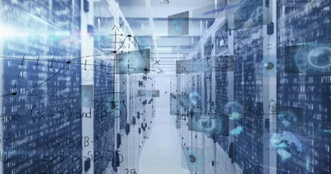 Video animates math problems on a green background, showcasing the internet's Stock Footage 329978420