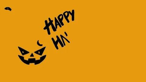 Video animation of 3 seconds duration of a drawing of some pumpkin faces with Stock Footage 213019619
