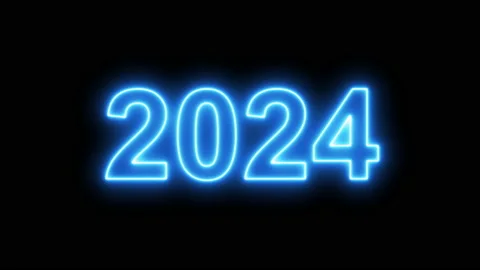 Video animation, abstract neon light with the numbers, represents the new year. Stock Footage 201484575