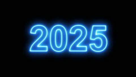 Video animation, abstract neon light with the numbers, represents the new year. Stock Footage 201484582