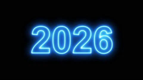Video animation, abstract neon light with the numbers, represents the new year. Stock Footage 201484607