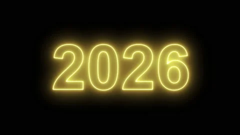 Video animation, abstract neon light with the numbers, represents the new year. Stock Footage 201500033