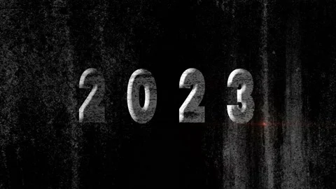 Video animation - abstract neon light in red with the numbers 2023 Video stock 222985667