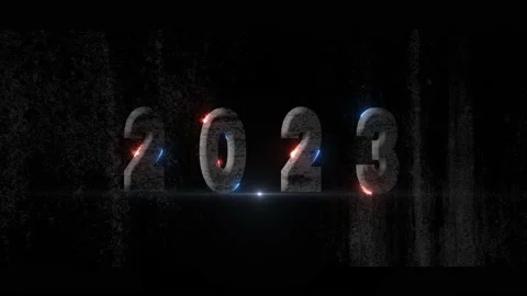 Video animation - abstract neon light in blue-red with the numbers 2023 - Video stock 223152145