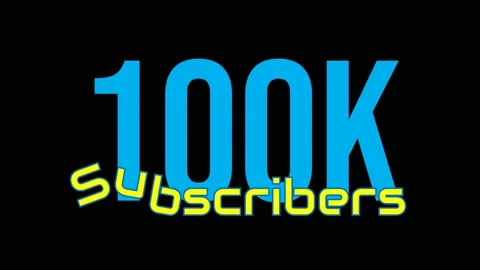 Video animation of achieving 100K Subscribers count Stock Footage 230928578