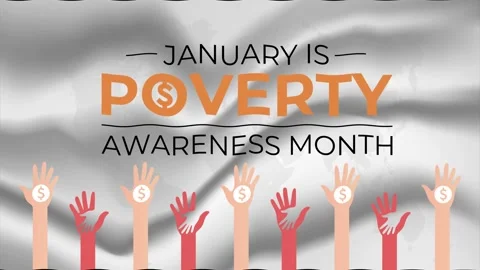 A video animation based on the theme of Poverty Awareness Month Stock Footage 322101659