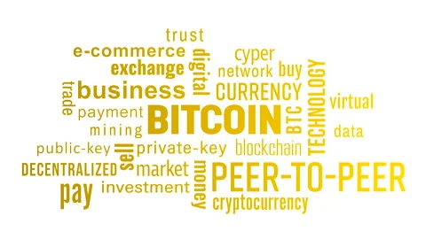 Video animation of bitcoin keyword cloud Stock Footage 152690266