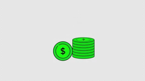 Video animation of bouncing coin icon. money bank looping motion graphic Stock Footage 270212014