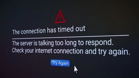 Video animation of connection timed out error on a website. Stock Footage 326024527