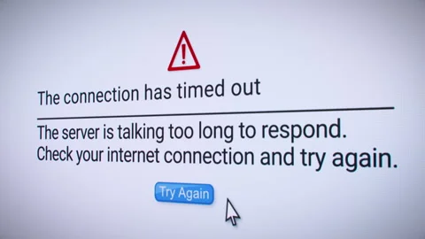 Video animation of connection timed out error on a website. Stock Footage 326024589