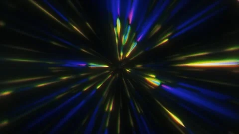Video animation of dynamic and vibrant display of multicolored light streaks Stock Footage 279588199