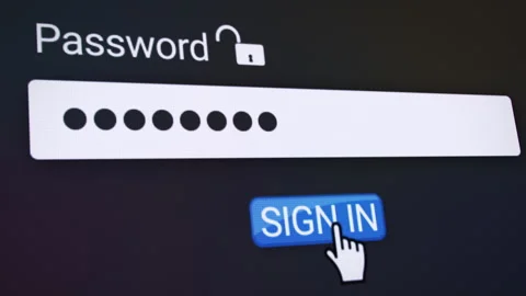 Video animation of entering a password on the login page of a website. Stock Footage 301063430