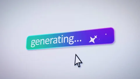 Video animation of a fictional website featuring an AI button. Stock Footage 333228094