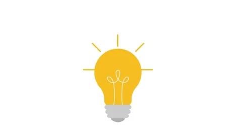 Video animation of flat cartoon glowing light bulb. Concept of energy, succ.. Stock Footage 279075643
