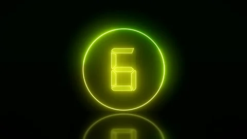 Video animation of glowing circle in green and yellow with counter Stock Footage 139452619